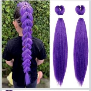 Long Purple Synthetic Braiding Hair 24 Inch (Pack of 2))